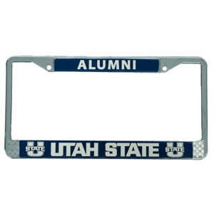 Utah State U-State Alumni License Plate Frame Silver Navy